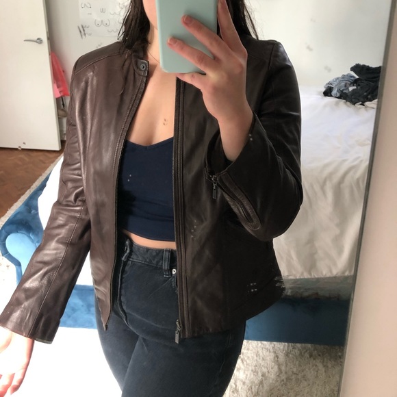 Coke Haan Leather Jacket - Picture 1 of 6